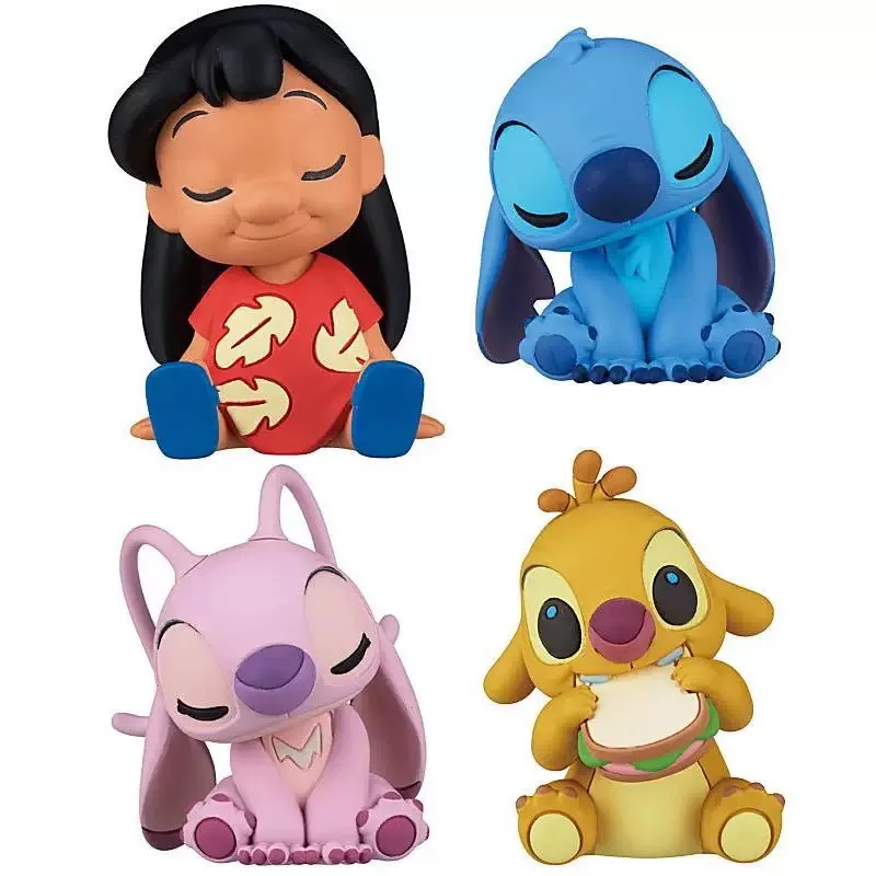 Interstellar Baby Lilo and Stitch Side by Side Sewing Corner kawaii Reuben Action Anime figurine model toy desktop car ornament