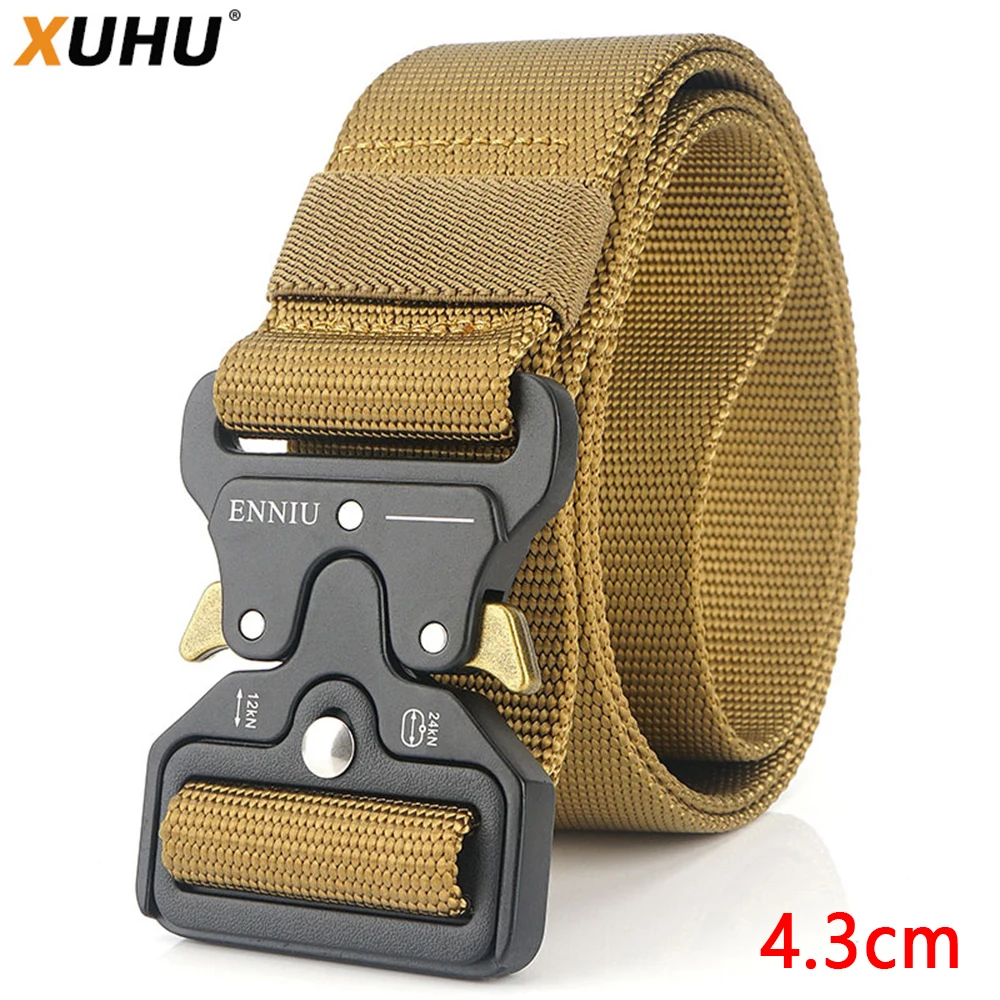 

XUHU New 1.7 inch Outdoor Men's Tactical Belt Unisex Function Combat Survival High Quality Nylon Sports Cycling Camouflage Belt