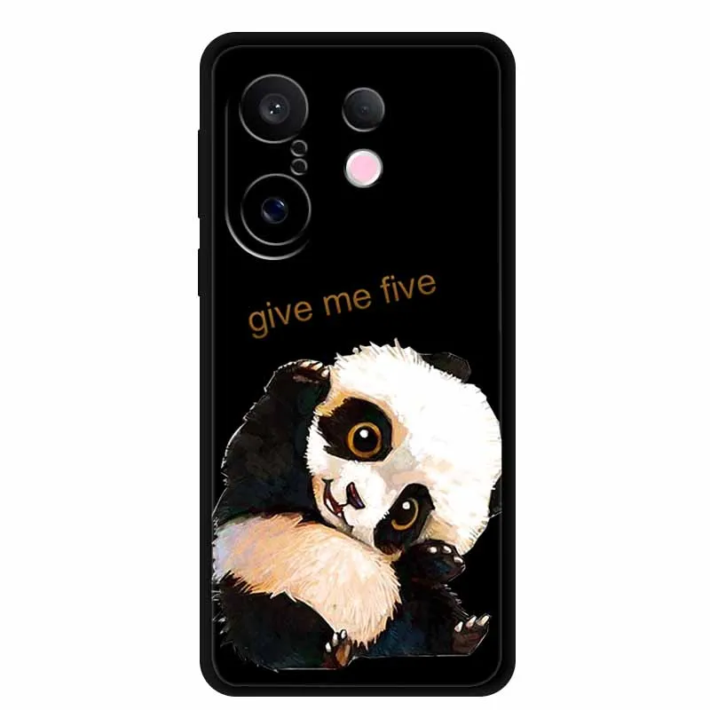 حافظة لهاتف Vivo X200 FE 5G مقاس 6.31 بوصة على شكل قطط لطيفة سوداء ناعمة من البولي يوريثان الحراري غطاء هاتف خلفي لهاتف Vivo S30 Pro حافظة كرتونية