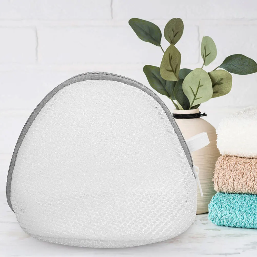 

3pcs Bra Washing Bag Mesh Laundry Bags For Delicates Underwear Lingerie Organizer Triangular Design Zipper Polyester