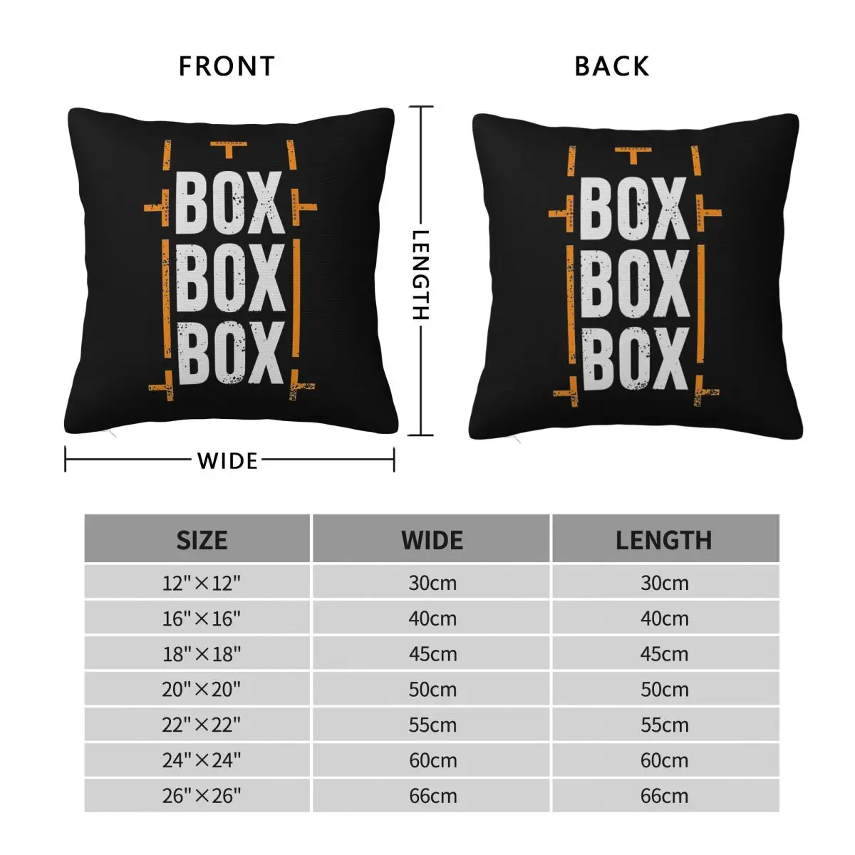 Box Box Box Racing Pitstop Square Pillowcase Polyester Linen Velvet Creative Zip Decor Car Cushion Cover Wholesale