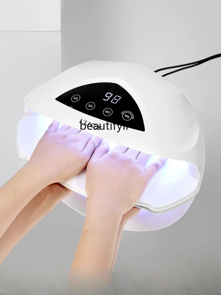 Nail Phototherapy Machine Dual Light Source Intelligent Temperature Control Quick-Drying Heating Lamp Nail Salon UV Lamp