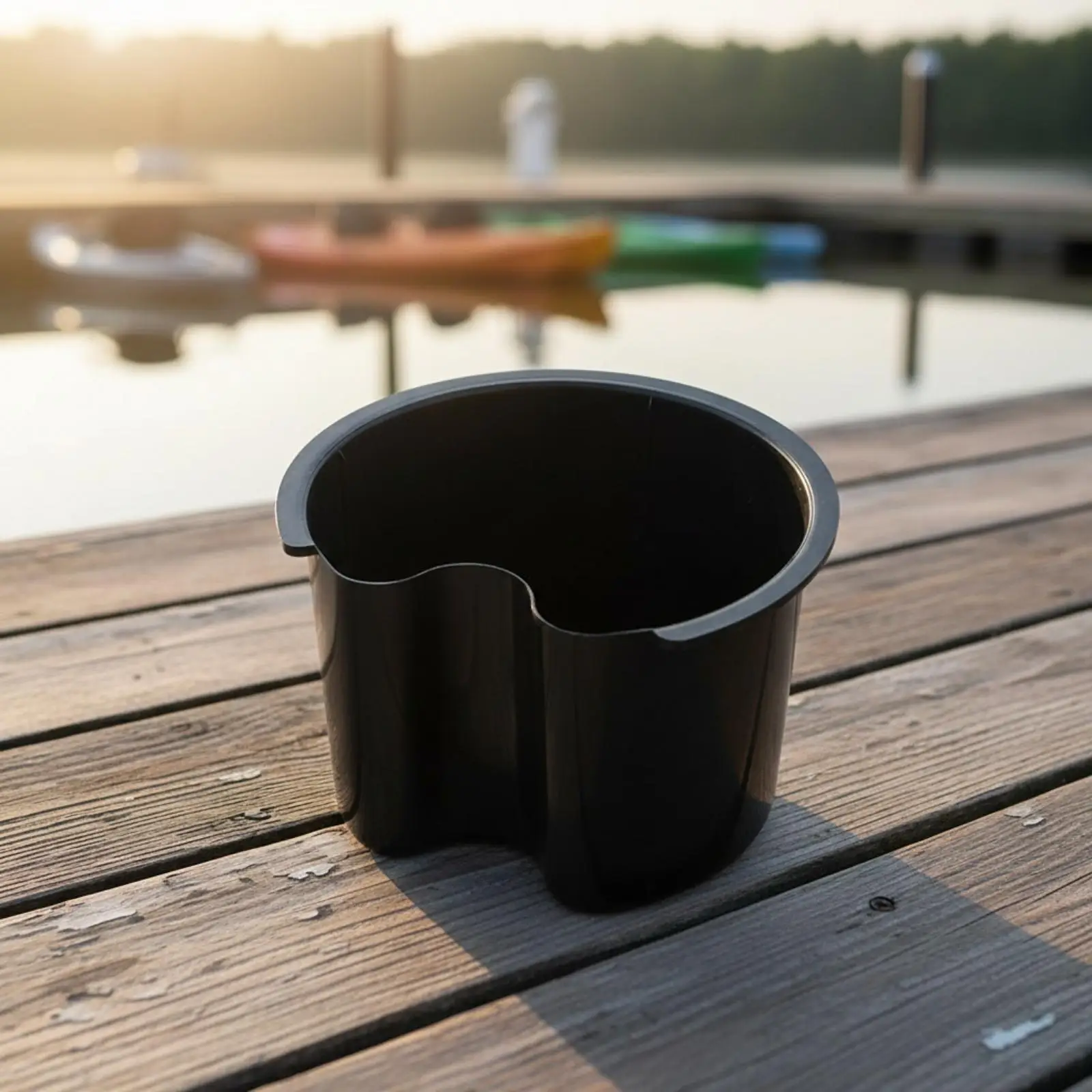 Boat Door Storage Bucket 8 Inch Kayak Hatch Cover Insert with Beverage Holder for Fishing Equipment