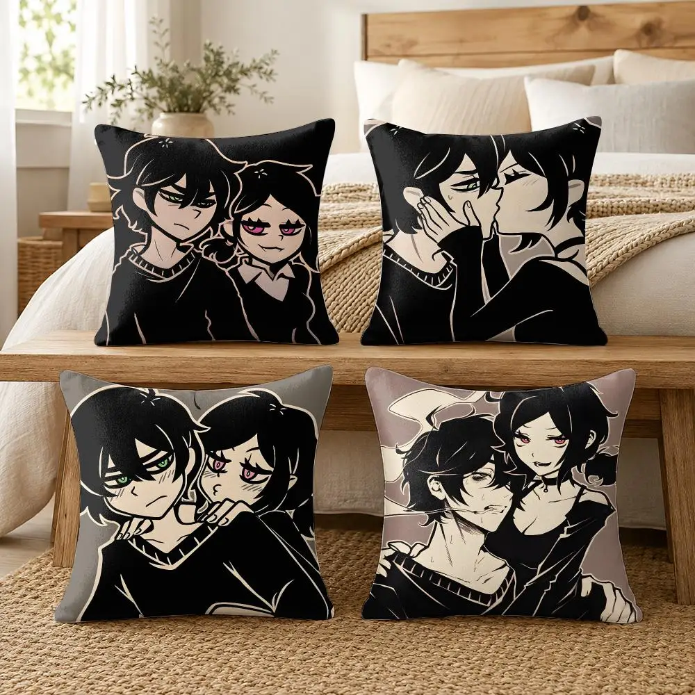 Anime The C-Coffin Of Andy And Leyley Cushion Cover Soft Short Plush Pillow Cases Hidden Zipper Cutecore Sofa Home Decor Gift