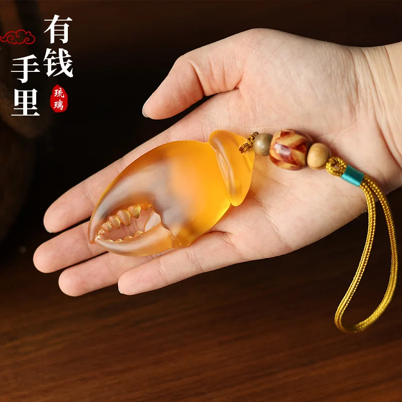 

LH glazed crab claw hand handle, car living room home jewelry, crab clamp pendant