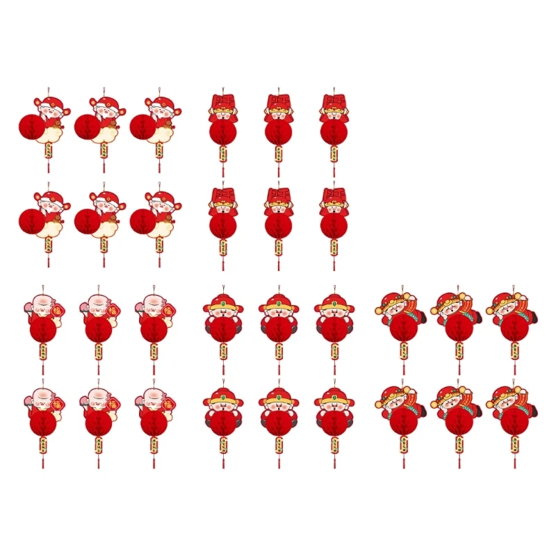 

Set Of 6 Chinese New Year Charm Paper Lanterns for Home Office Party Decoration Dropship