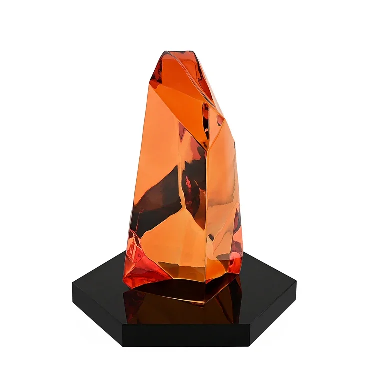 Customized High-quality K9 Large Crystal Trophy Reward Crafts Color UV Printing Mountain Luxury  Home Decoration Ornament