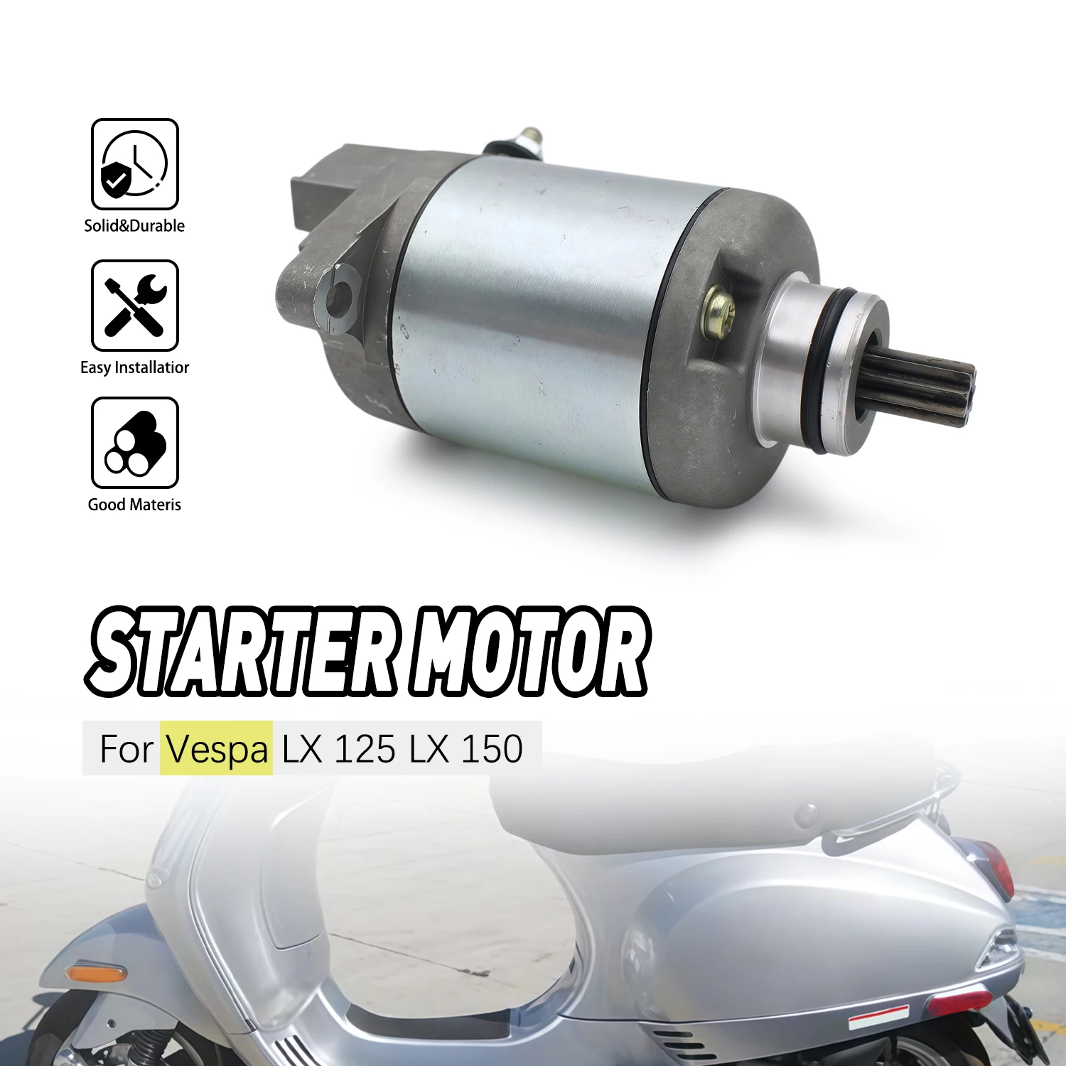 

Стартер двигателя для мотоциклов Vespa LX 150 (2005-2008), LX 125 (2005-2009), артикул 7000521