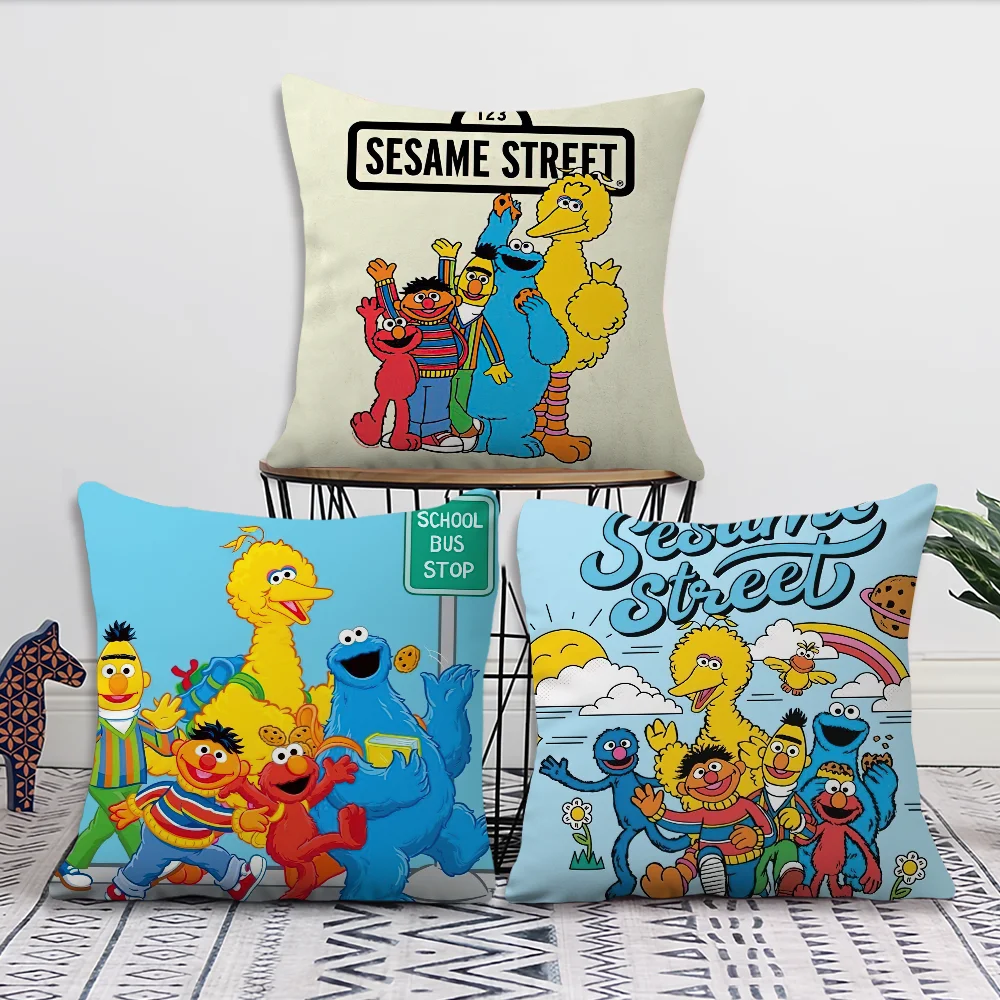 

Cartoon S-Sesame S-S-treet Pillow Cover Printing Decoration Room Home Sofa living Office Coffee Shop Car Nordic Simplicity Cover