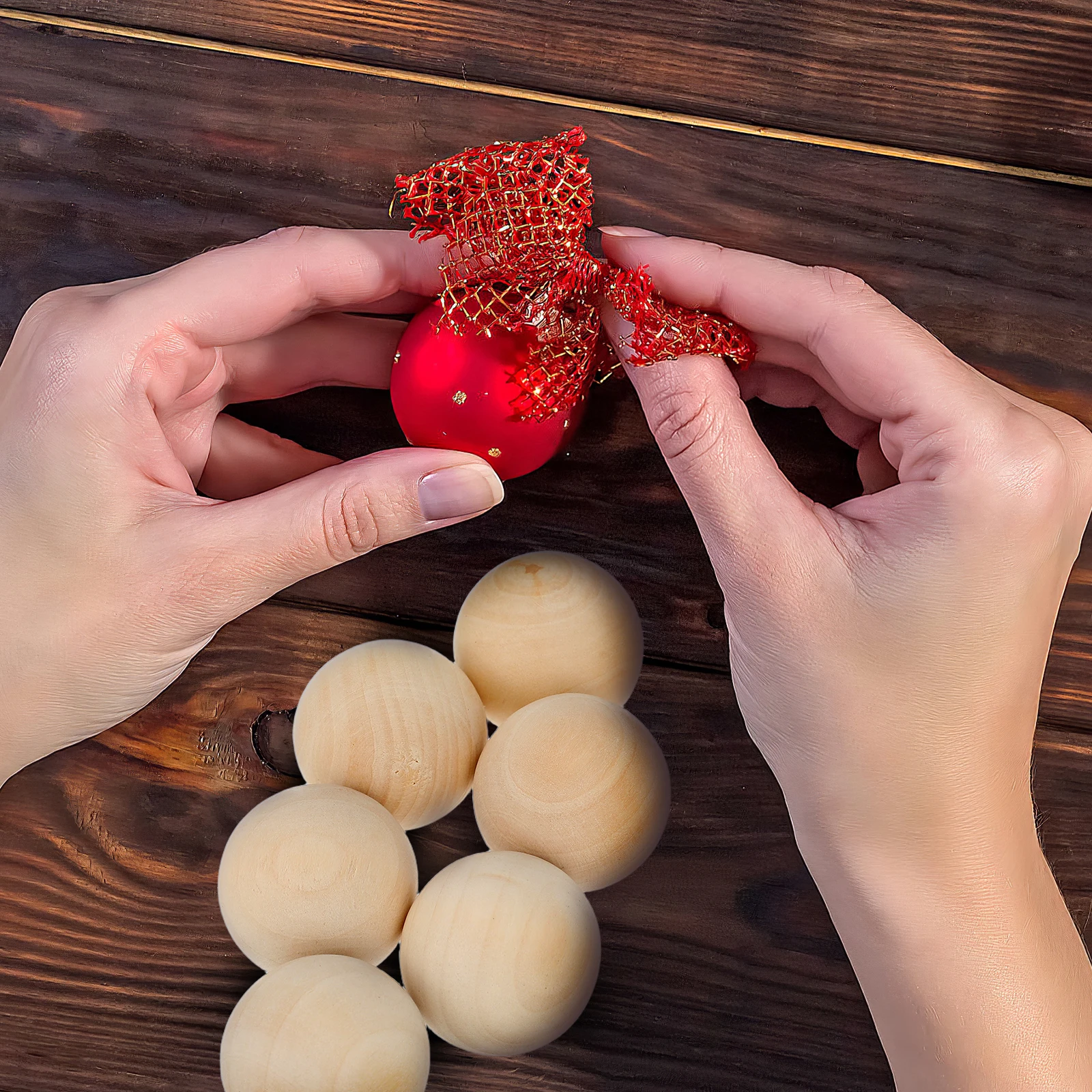 

30 pcs 30Mm Large Natural Lotus Wood Solid Round Diy Craft Accessories Smooth Wooden Beads For Jewelry Making Bracelet