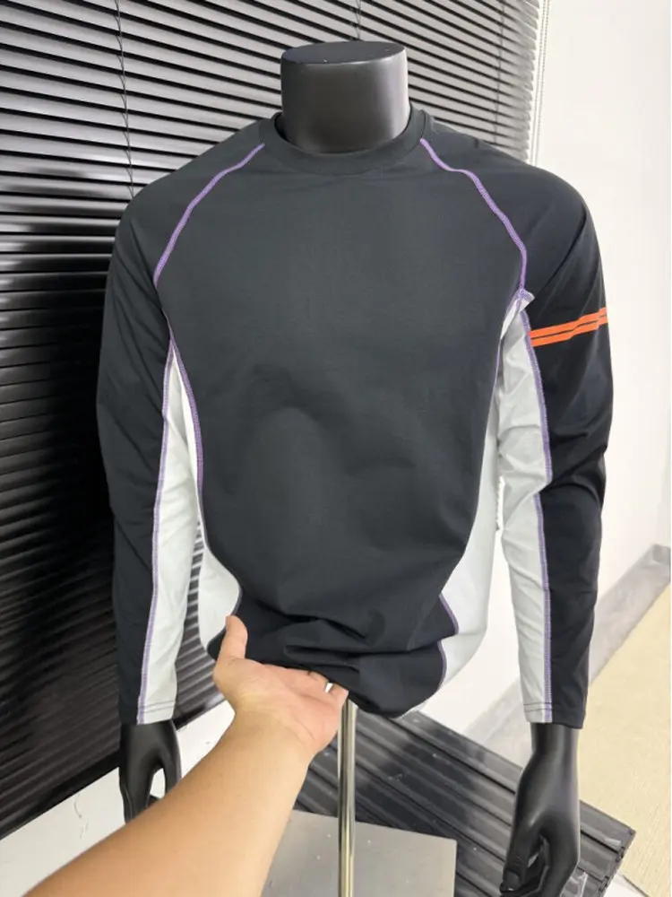 

Мужская футболка Color Blo Long Sve Qui Dry для активного отдыха, велоспорта, дышащая, базовый слой, осенняя сезонная одежда