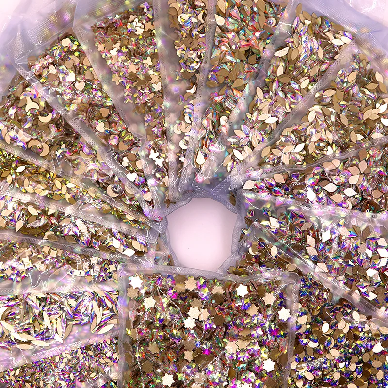 VDD 81-118 Großhandel 1440 Stück Glasrhinestones Kristall AB Flache Rückseite Glänzende Strass-Steine für DIY-Handwerk Nagelkunst-Zubehör – Detail 2