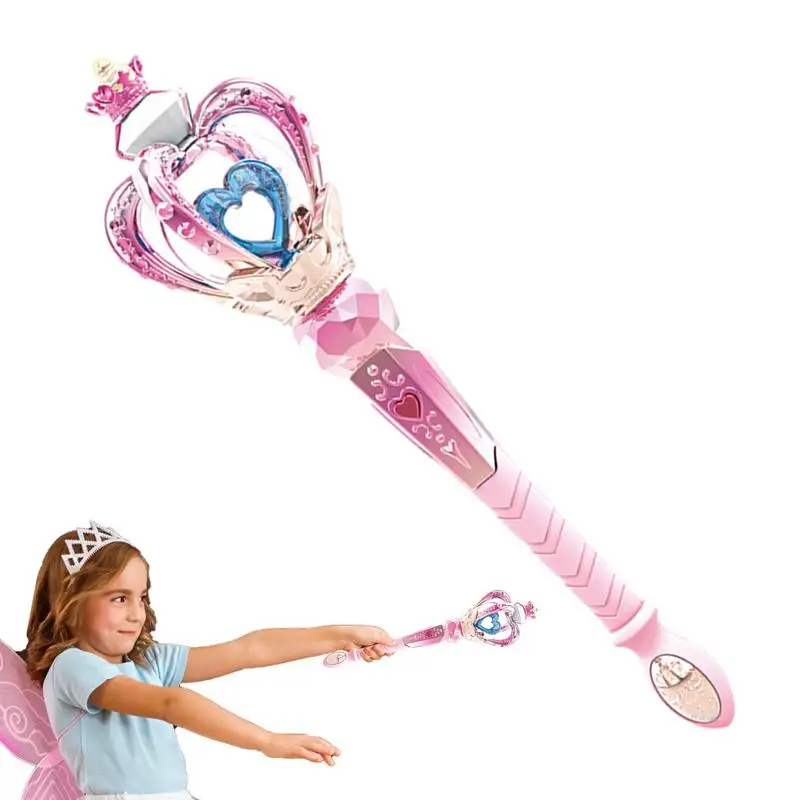 

Light Up Wand LED Crown Wand Toy Cute Angel Wand Sticks With Light And Sound Sparkling Fairy Wand For Halloween Christmas Cospla