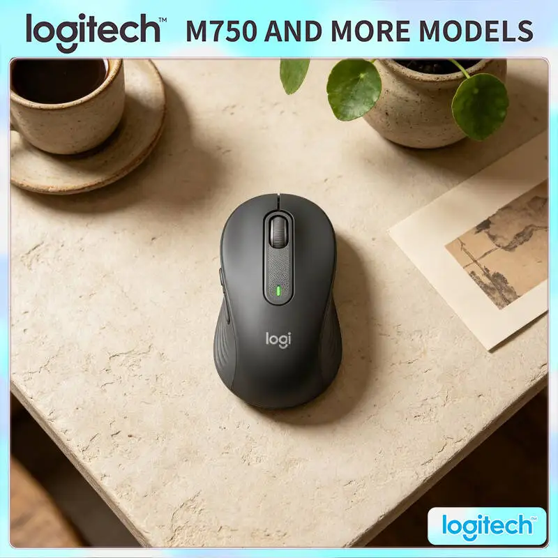 Silent M750 Signature Mouse - 90% Noise Reduction, Soft Thumb Rest Pad, 20-Month Battery Life, Study Work Efficient Helper Tool