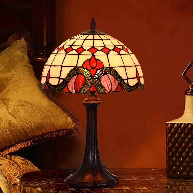 مصباح بجانب السرير لغرفة المعيشة وغرفة النوم وغرفة الدراسة على الطراز الباروكي مقاس 12 بوصة