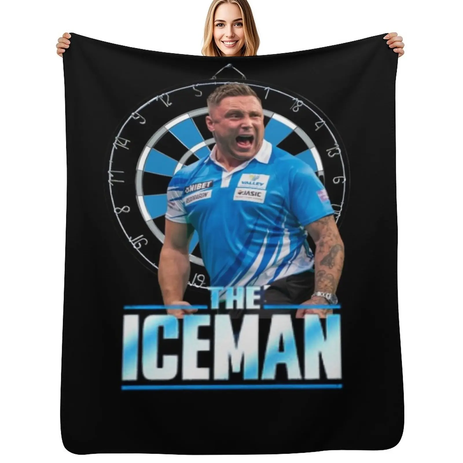 

Gerwyn price Darts -Wales The Iceman Darts PDC 2022- the ice man Gerwyn price Throw Blanket Tourist Flannel Fabric Hairy Blanket