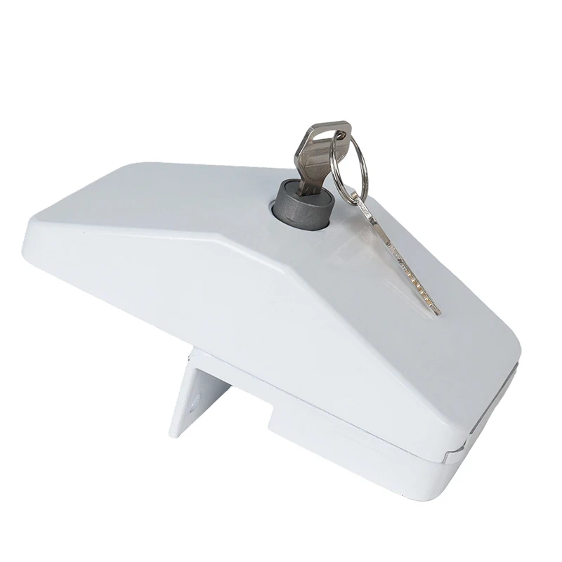 Caravan Security Door Frame Lock Sliding Lock For Motorhome Secure Locker Garage White with 2 Keys