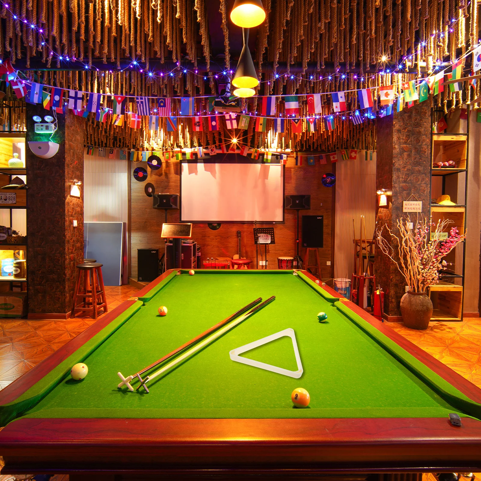 

1pc Triangle Billiard Rack Premium Abs Material Durable Lightweight Snooker Tripod Frame Pool Billiard Display Rack Table