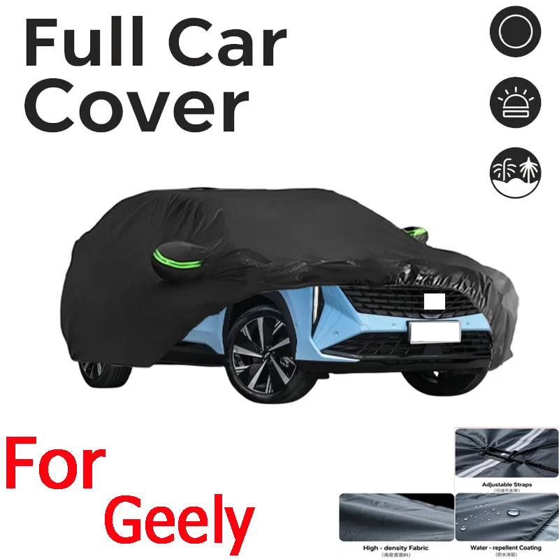 

For GEELY Full black Cover Waterproof All-Weather Windproof Dustproof UV-Protected For outdoor use shields elements