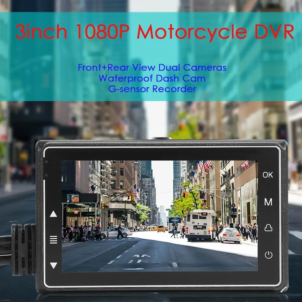 

Motorbike Bike Video Recorder Night Vision Waterproof WiFi Dashcam for Motorcycle 1080P Front View with Line Controller