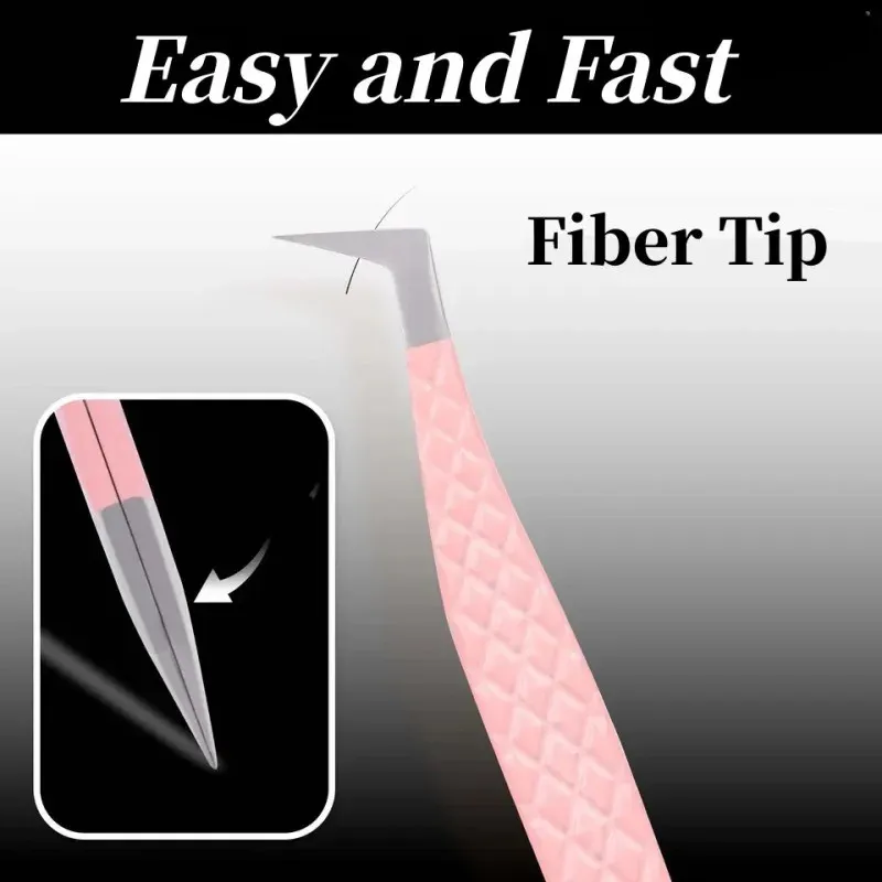 Fiber Tip Pincet Wimper Extensions Clip Professionele Wimper Pincet Voor Wimper Verlenging Met Vezel Tip Lash Pincet