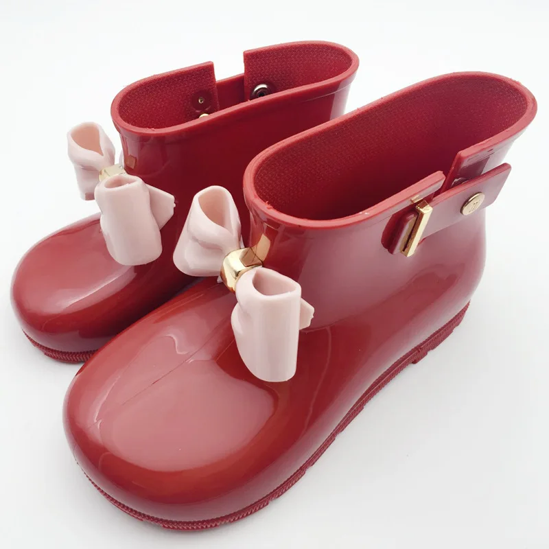 Children Rain Boots Fashion Bow Metal Buckle Girls Boot Cute Toddler Infant Waterproof Shoes Kids Non-slip Water Shoes レインブーツ