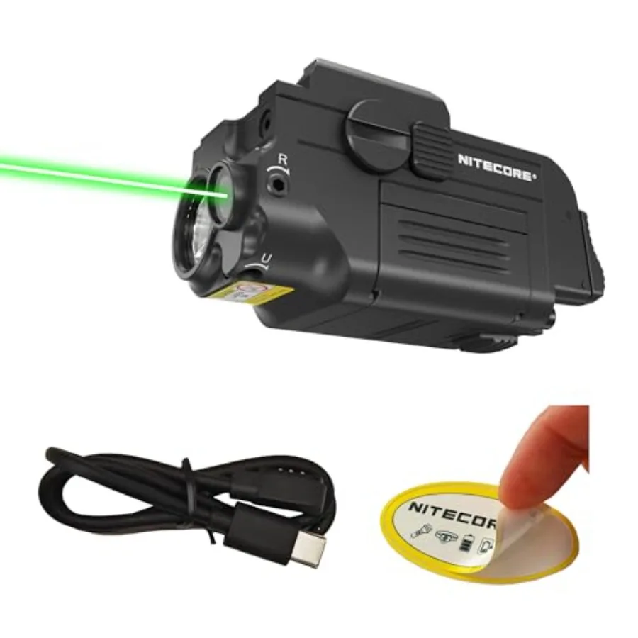 

【New model】NPL25 GL 900 Lumen Rechargeable Compact Mountable Flashlight and Green Laser Sight Combo Compatible with 1913 or GL