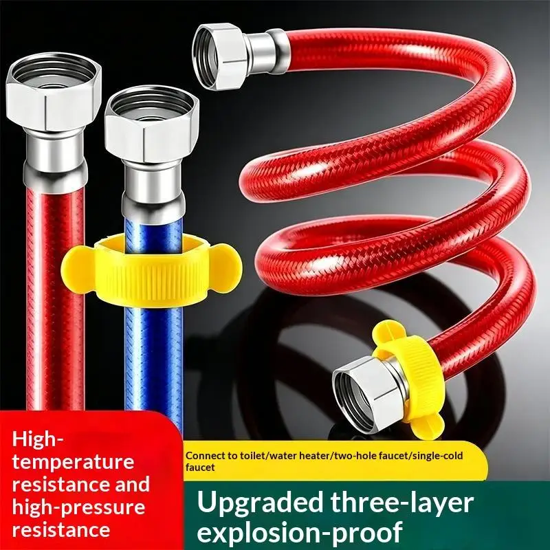 [MA]Stainless Steel Braided Water Hose High Pressure Explosion Proof Inlet Pipe For Water Heater Toilet Cold Hot Water Supply