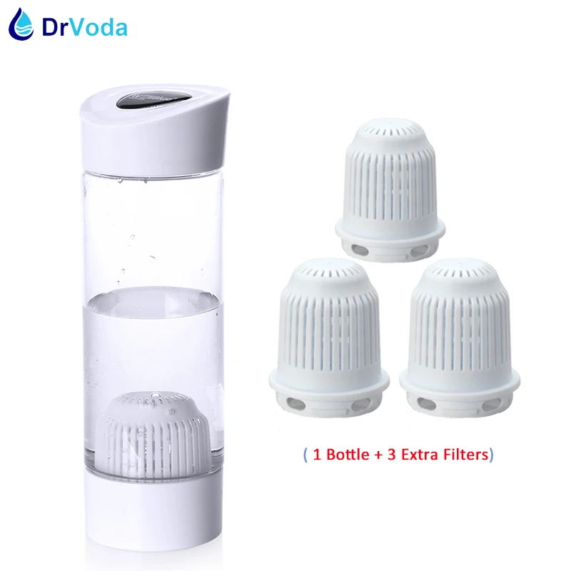 

BPA Free Portable Alkaline Ionizer Water Bottle 550ml and 3-Pack Replacement Filter Cartridges