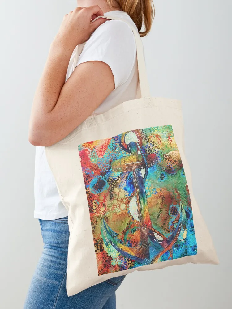 Tropical Art Decor - Colorful Anchor Art - Sharon Cummings Tote Bag hand bags cute tote bag Canvas Tote Bag