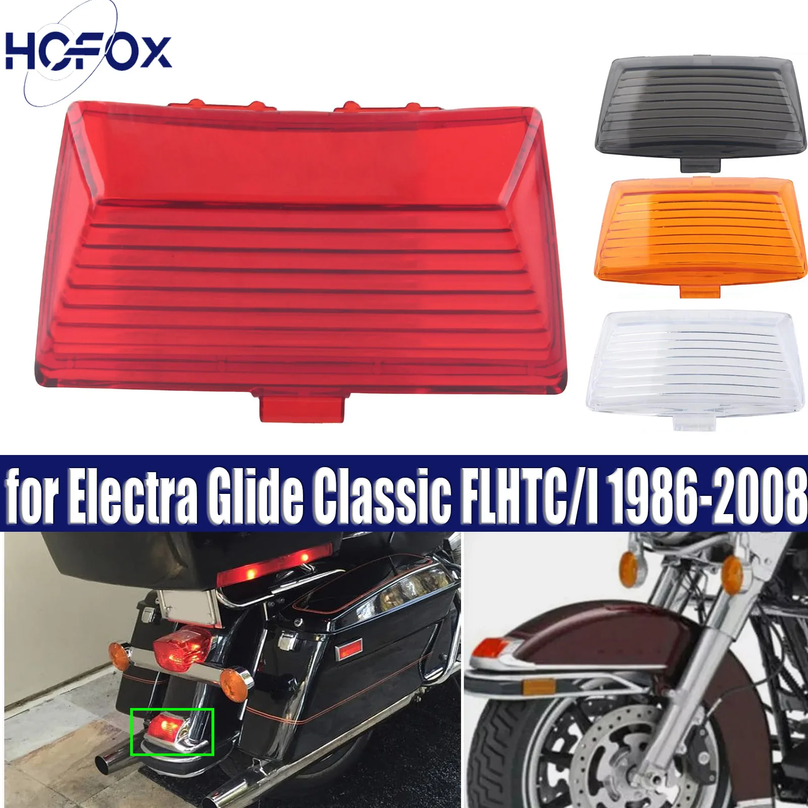 

Front Rear ABS Mud Guard Fender Tips Light Lamp Lens Cover Fit For Harley Electra Glide FLHTCU FLSTC HLHT FLHR FLHRC