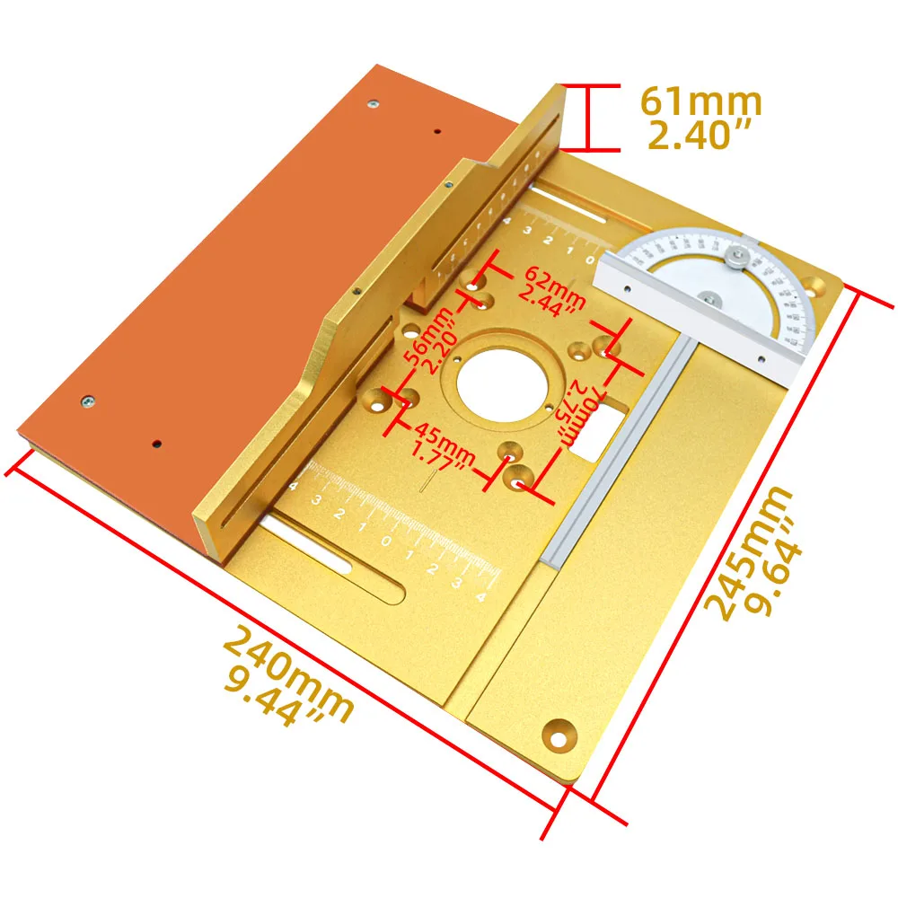 Upgraded Aluminium Router Table Insert Plate Woodworking Tool Set with Miter Gauge and Sliding Tenoning Fence for Router Table