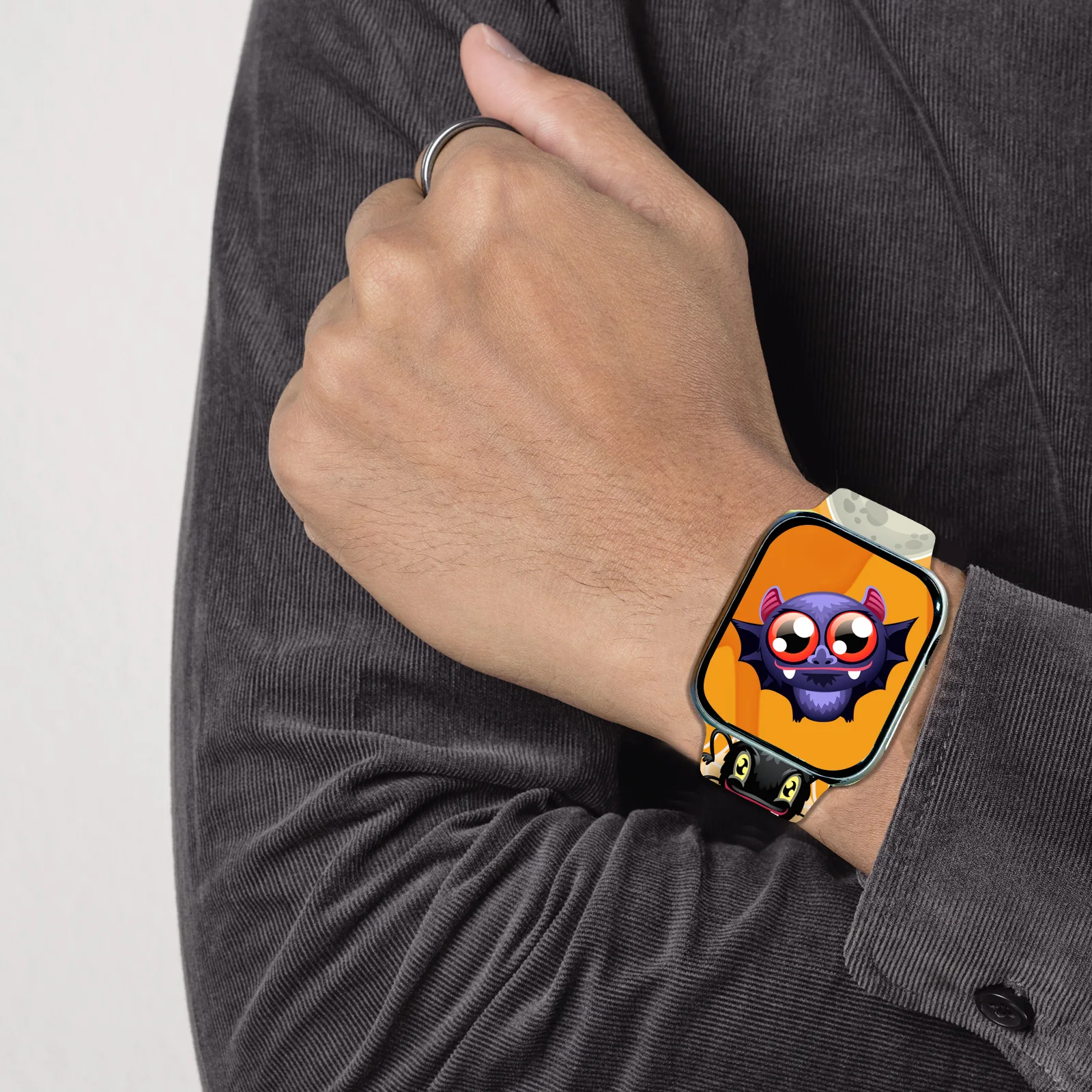 Halloween Magic Printed Strap for Apple Watch 10 9 8 Silicone Band Replaceable Bracelet for iWatch 46mm 44mm 42mm 41mm Watchband