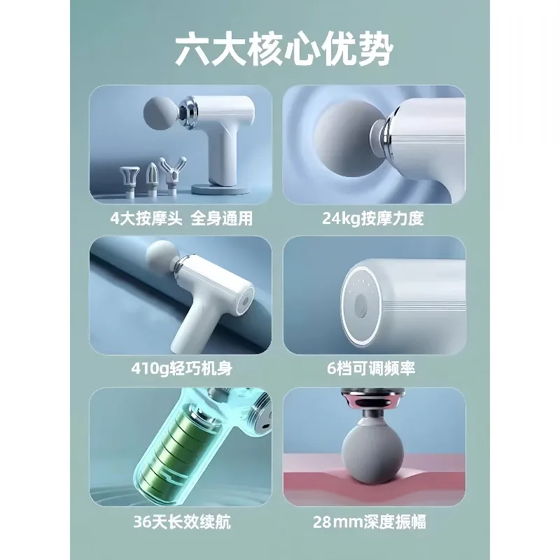 Fascia gun Multifunctional silent mini muscle massager Professional grade neck membrane grab vibration massage gun