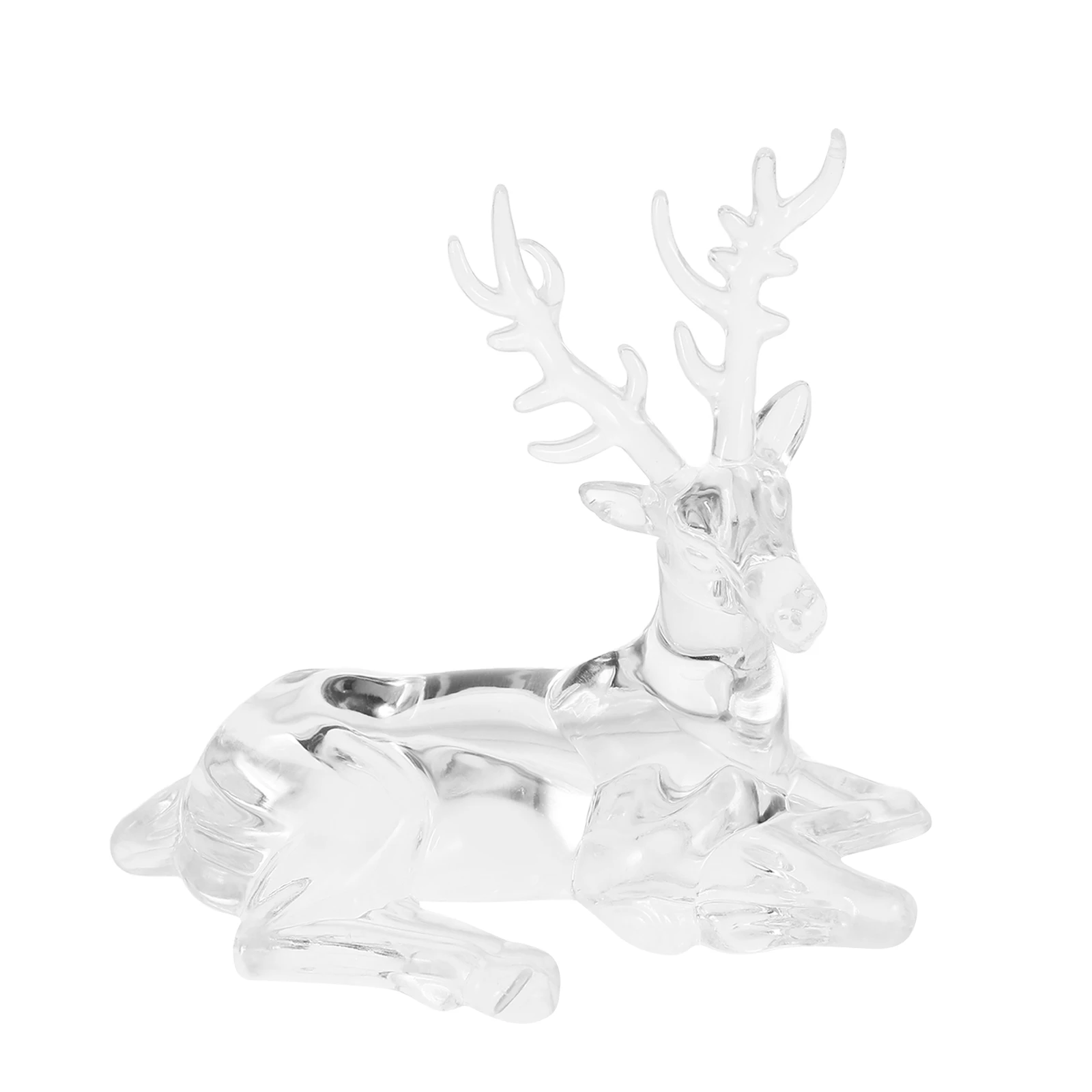 

Acrylic Transparent Reindeer Ornament Clear Tabletop Christmas Centerpiece Lifelike Deer Statue Holiday Decor Reindeer Figurines