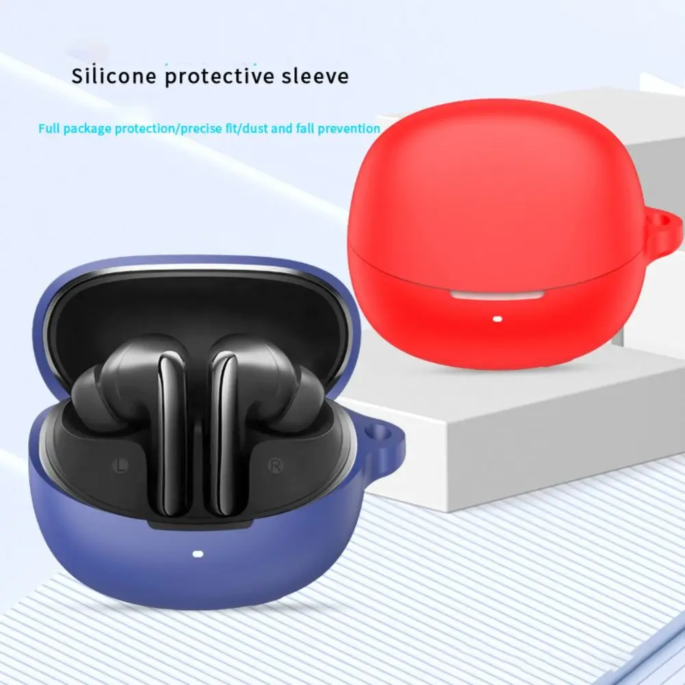 Anti-fall Earphone Case Silicone Dustproof Headphone Protective Case Anti Scratch with Carabiner for QCY MeloBuds N60 view 6
