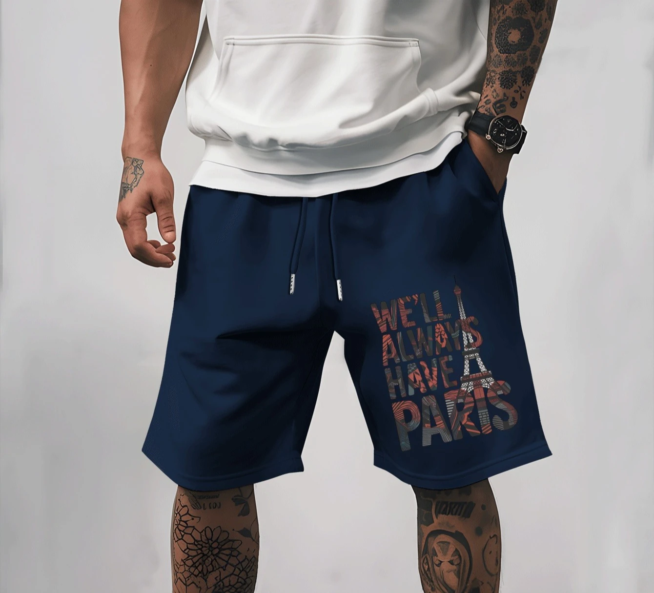 

Men's Casual Solid Color Shorts with Drawstring Waistband Design, Perfect for Summer Beach Vacations