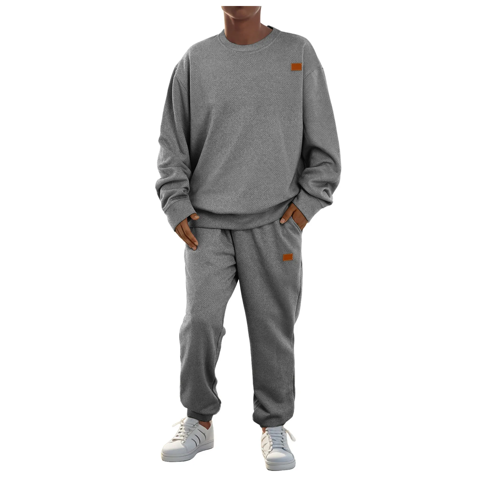 Ensemble tricoté jacquard homme automne-hiver style européen et américain – Pull décontracté et tenue de sport quotidienne pour homme