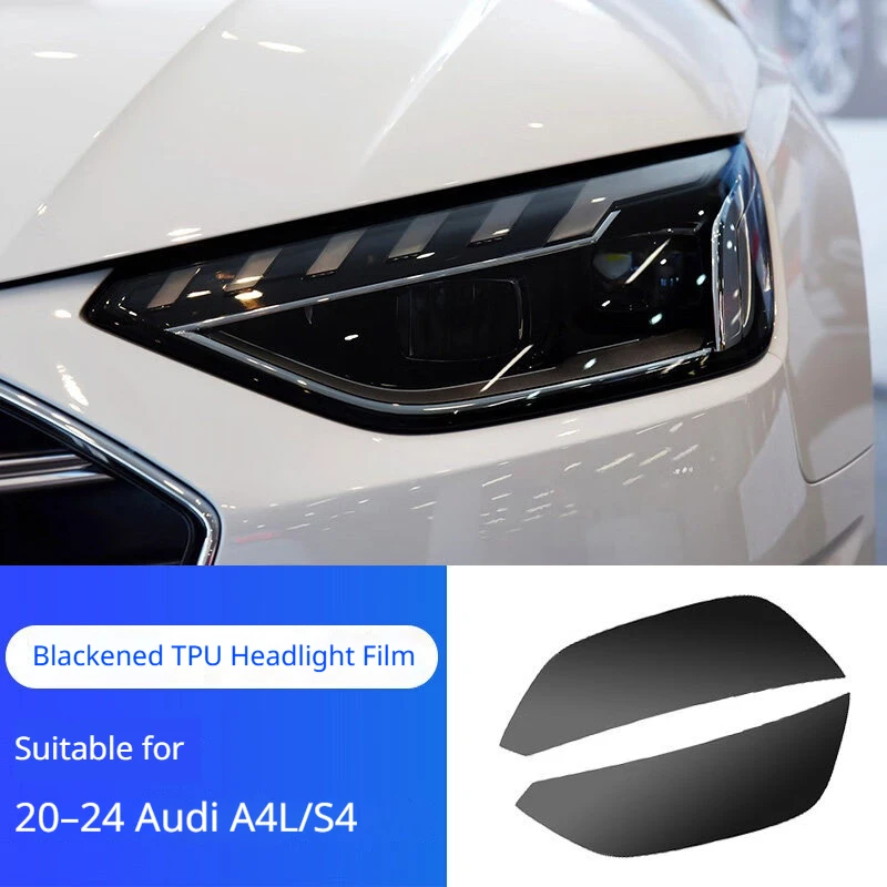 For AUDI A4 S4 2020-2026 Smoke Black Transparent Car Headlight Protective Film TPU Pre-cut Anti-Scratch Custom Fit
