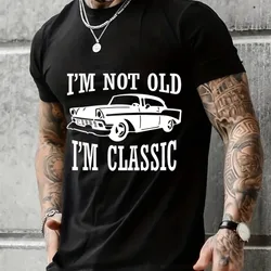 Men T-shirts Grandpa Men Clothing I'm Not Old I'm A Classic T-shirt I'm A Classic Funny Birthday Tshirts Grandfather Car Tee Top