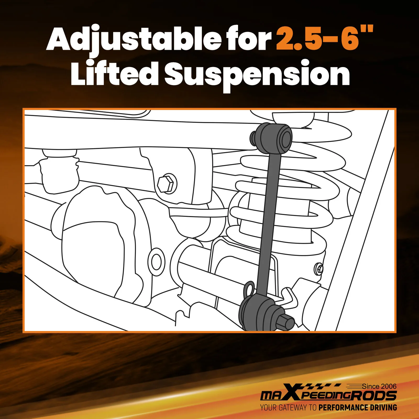 

Front Sway Bar Links Disconnects 2.5-6" lift For 2007-2018 Jeep Wrangler JK JKS