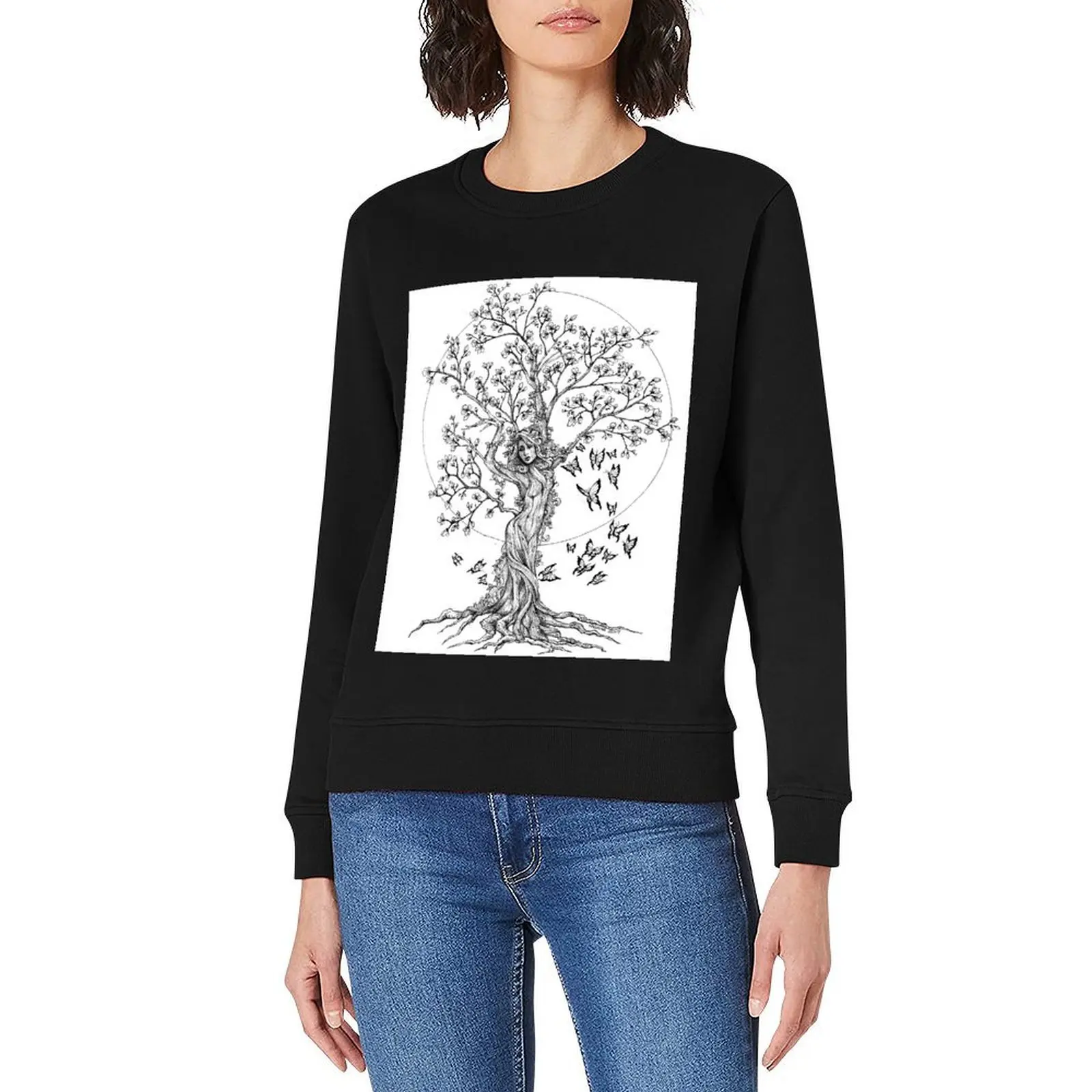 Gaia Tree of Life بلوفر رجالي ملابس الخريف ملابس رجالي بدلة رياضية ملابس رجالية بلوفر