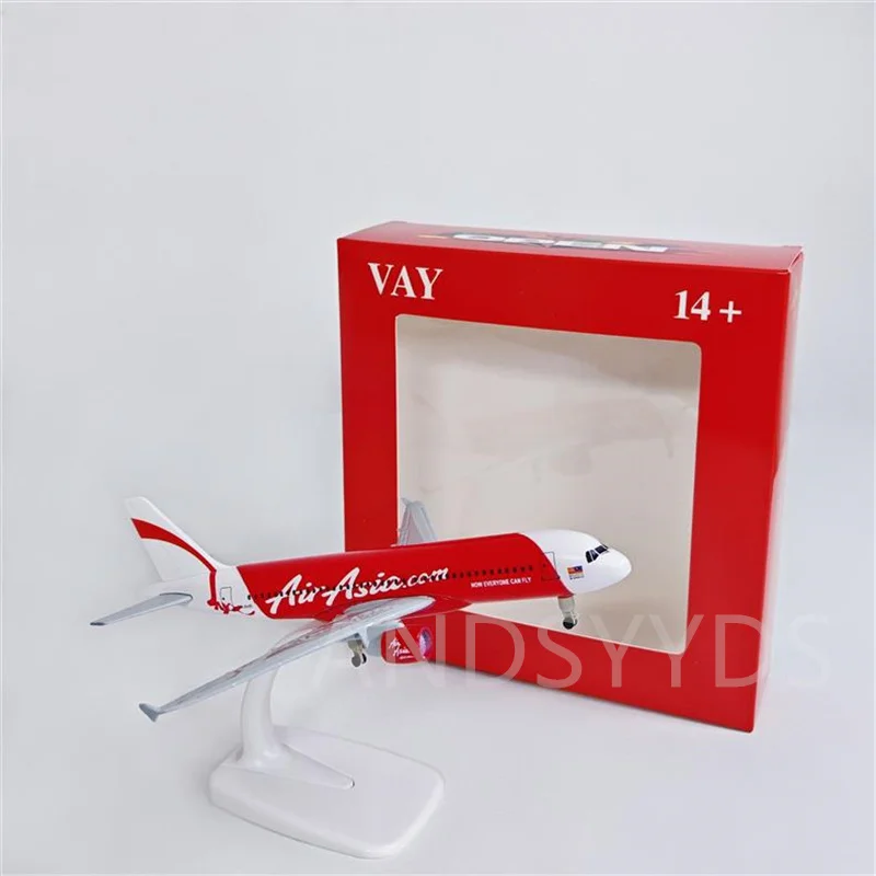 1/400 Scale A320 Asia Airline Alloy Aircraft Model 20cm Miniatures Diecast Airplane Aviation Replica Home Decorations With Stand