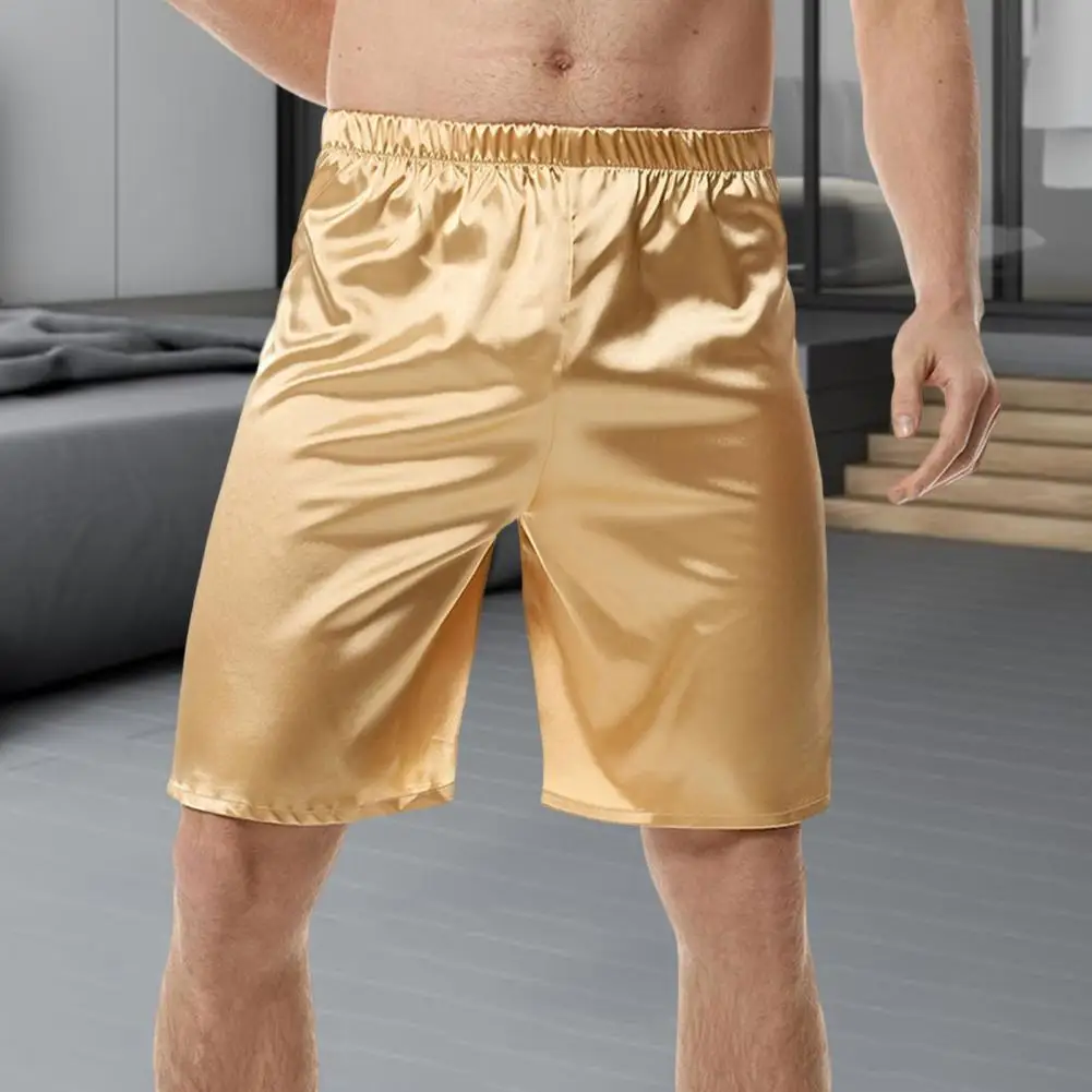 Men Casual Home Nightwear Silk Satin Pajamas Shorts Pyjamas Pants Sleep Bottoms Nightwear Sleepwear