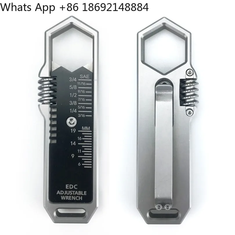 Portable EDC folding wrench, multi-function adjustable tactical removal tool