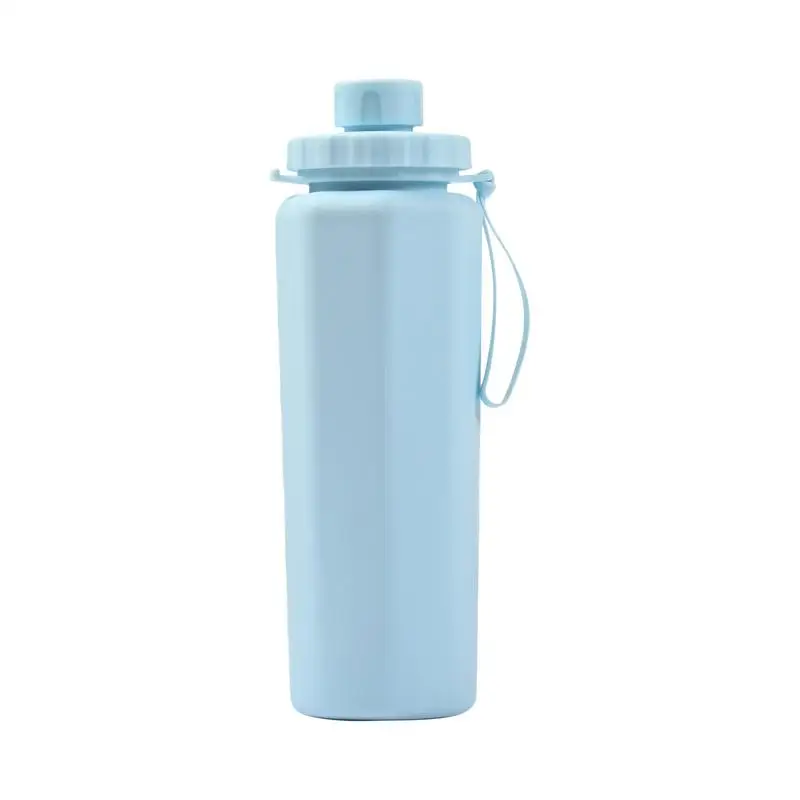 600ml Cycling Water Bottle 600ml Flexible Hiking Bottle Solid Color Foldable Hiking Water Cup For Cycling Running Climbing