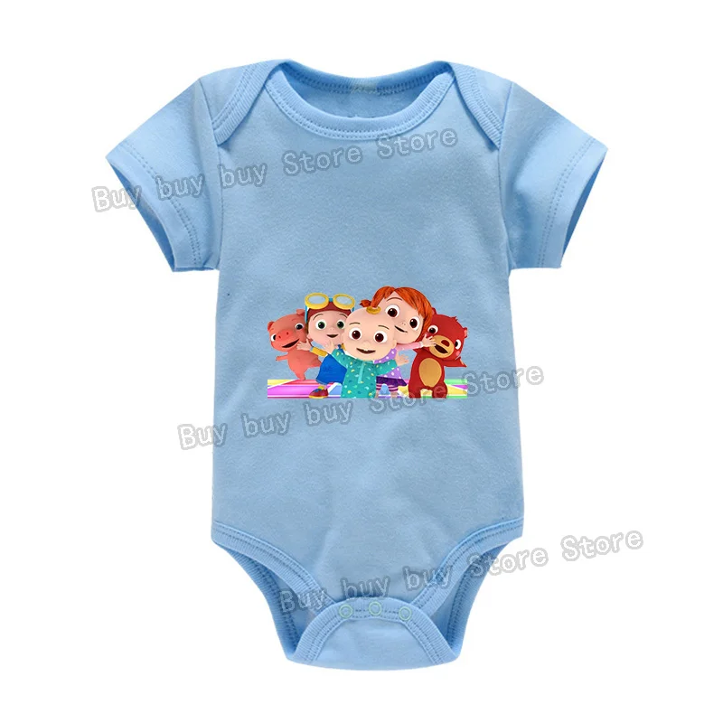 ملابس أطفال من Cocomelons للأولاد والبنات مطبوع عليها رسوم كرتونية للأطفال حديثي الولادة من القطن بأكمام قصيرة هدية للأطفال الصغار #3