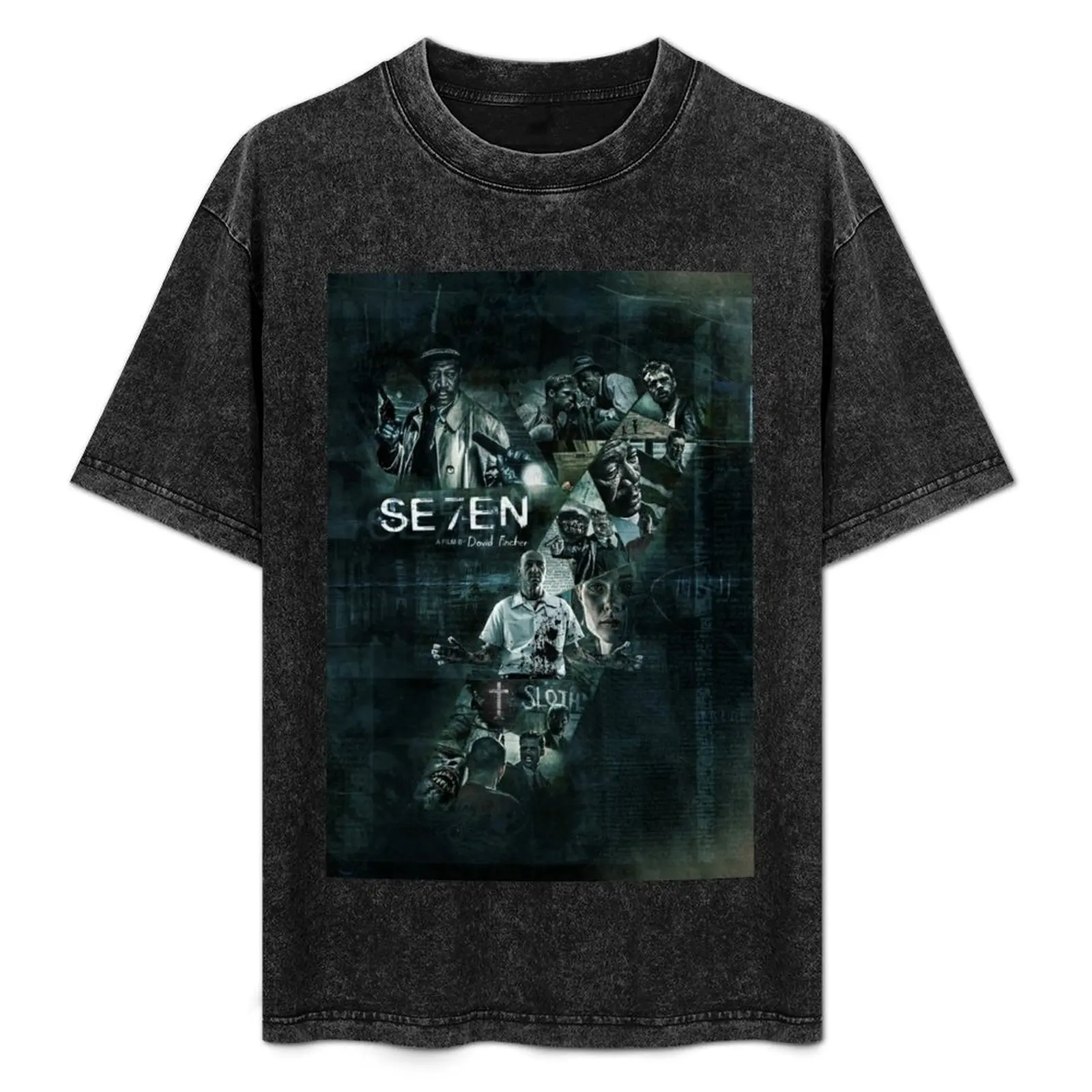 Se7en by David Fincher Movie Poster T-Shirt for a boy Short sleeve tee oversized t shirt plain t shirts men