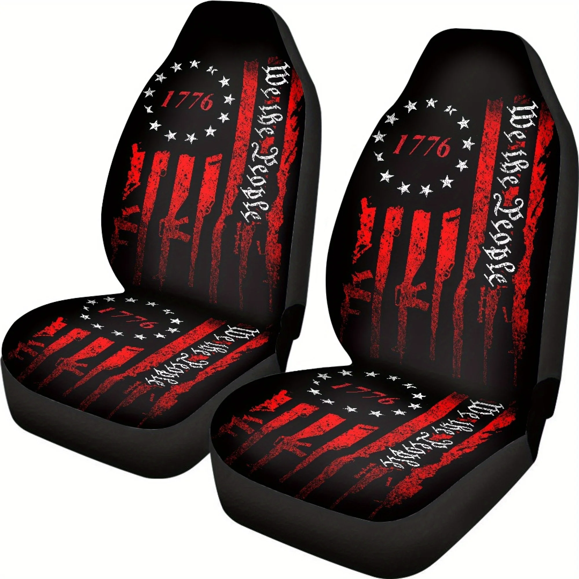 This Set Includes A 1776 Patriotic Style Printed Car Seat Cover, Suitable For Both Women And Men. It Is A Universal Front Seat P