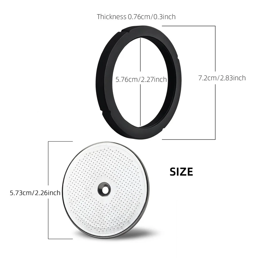 2pcs Coffee Shower Screen With Silicone Gasket Brew Head Sealing Kit For Bezzera Maker Replacement Parts